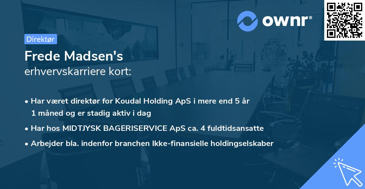 Frede Madsen's erhvervskarriere kort