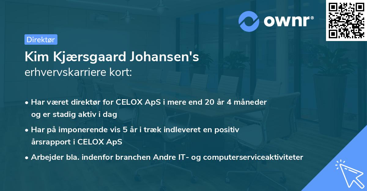 Kim Kjærsgaard Johansen's erhvervskarriere kort