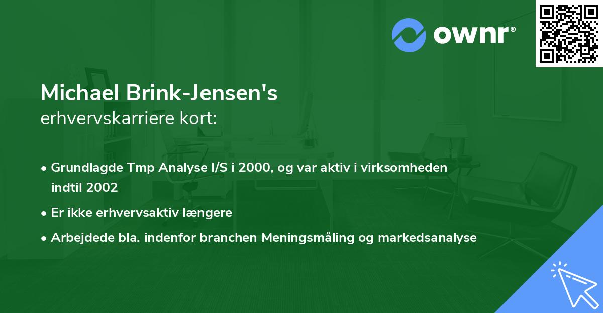Michael Brink-Jensen's erhvervskarriere kort