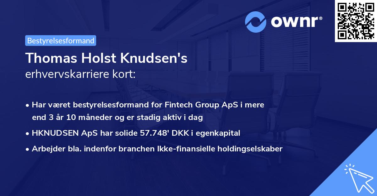 Thomas Holst Knudsen's erhvervskarriere kort