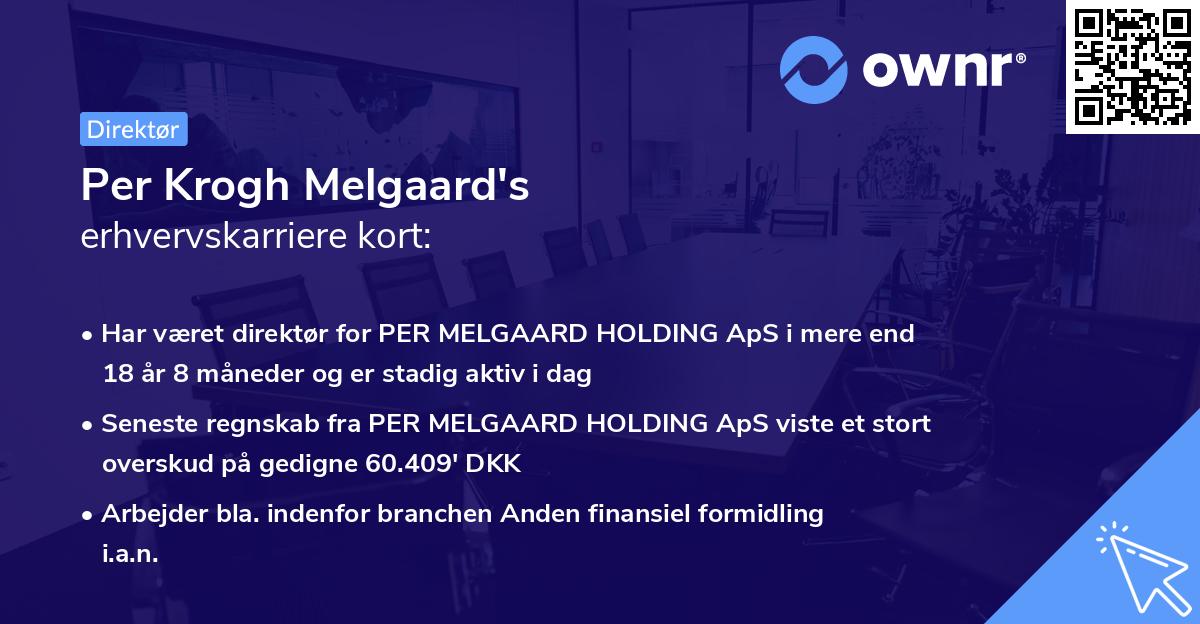 Per Krogh Melgaard's erhvervskarriere kort