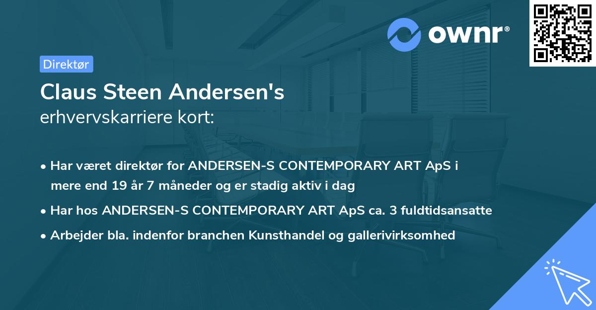 Claus Steen Andersen's erhvervskarriere kort