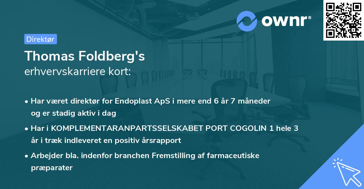 Thomas Foldberg's erhvervskarriere kort
