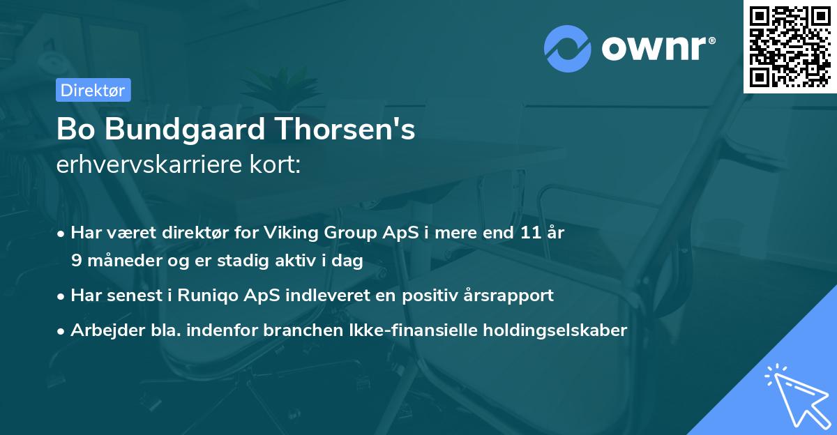 Bo Bundgaard Thorsen's erhvervskarriere kort