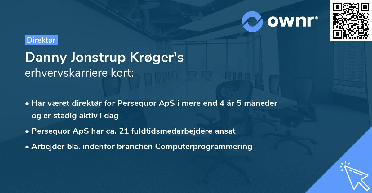 Danny Jonstrup Krøger's erhvervskarriere kort