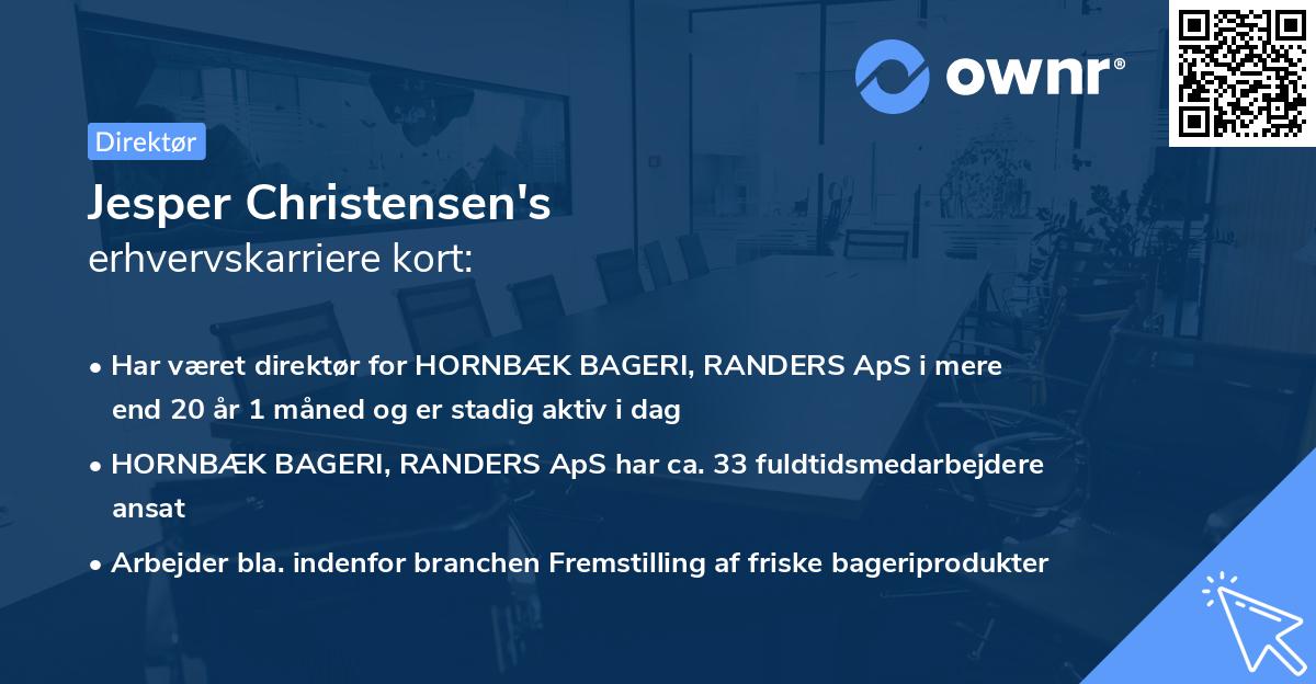 Jesper Christensen's erhvervskarriere kort