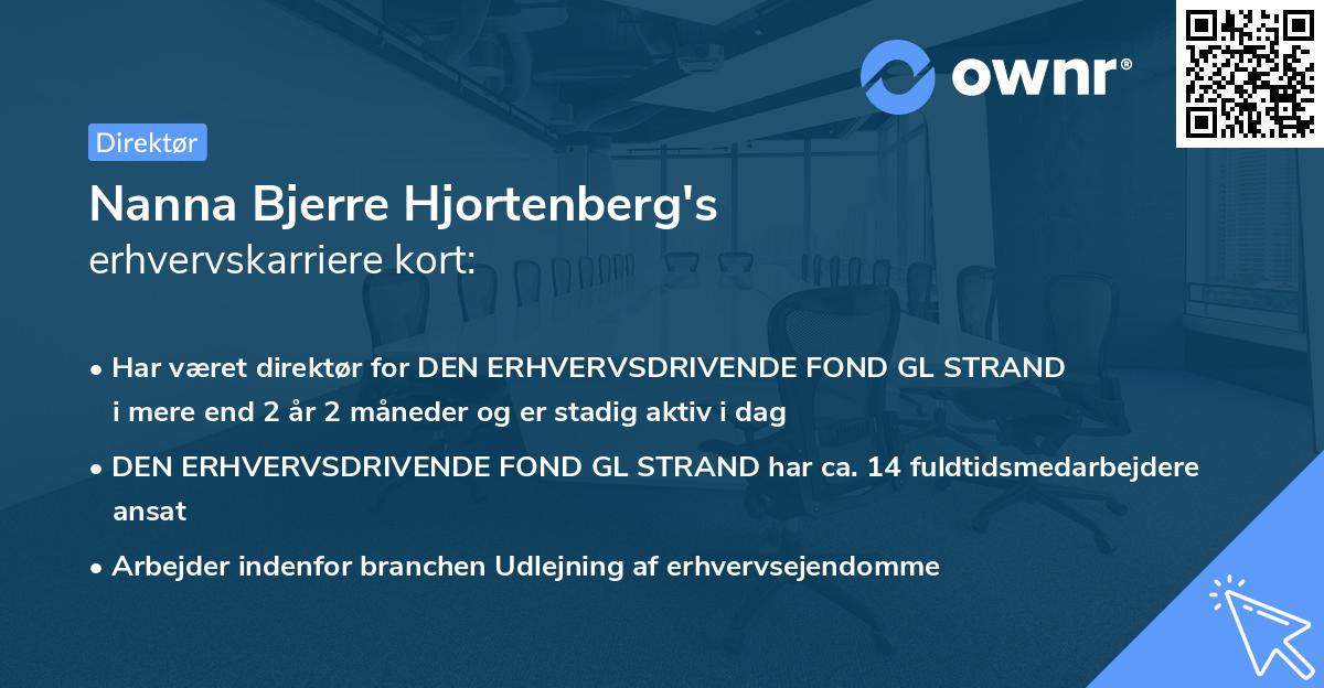 Nanna Bjerre Hjortenberg's erhvervskarriere kort