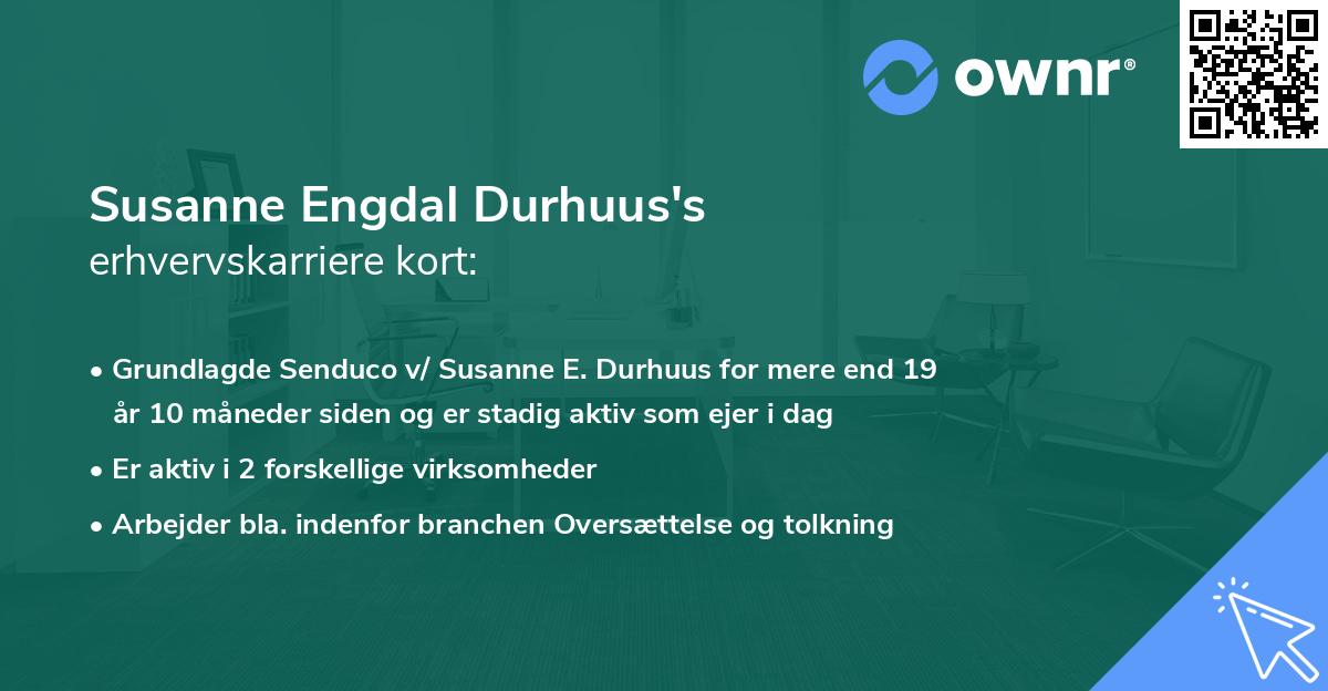 Susanne Engdal Durhuus's erhvervskarriere kort