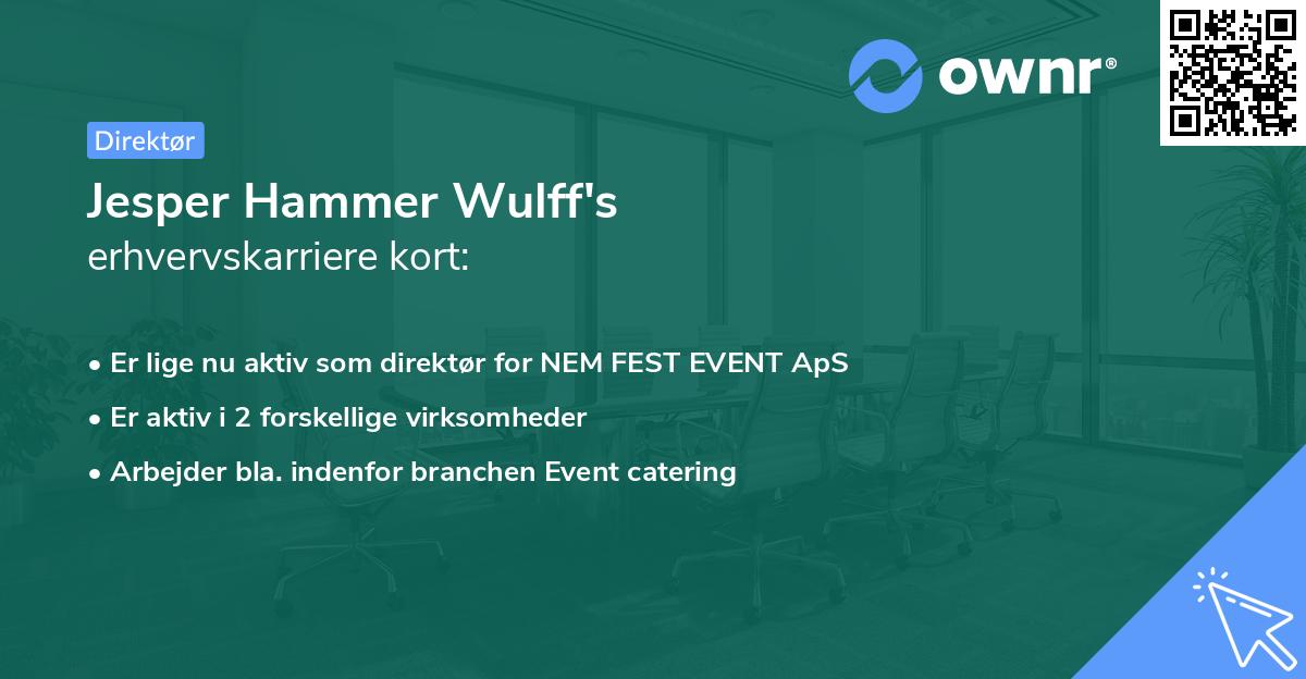 Jesper Hammer Wulff's erhvervskarriere kort