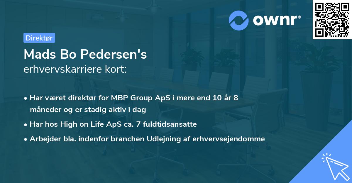 Mads Bo Pedersen's erhvervskarriere kort
