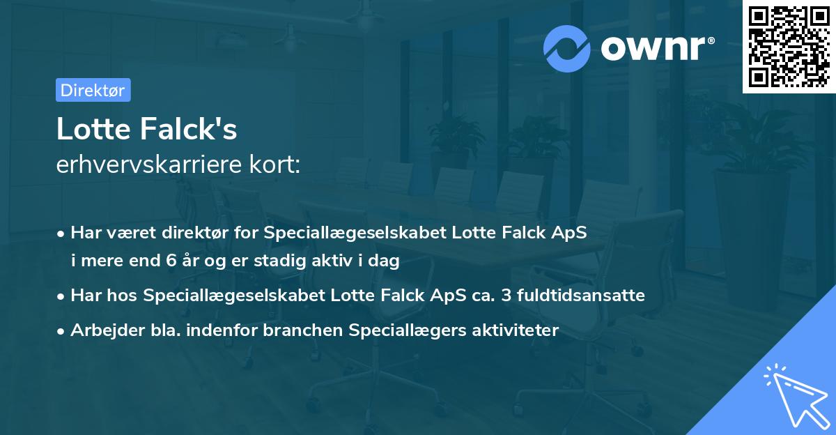 Lotte Falck's erhvervskarriere kort