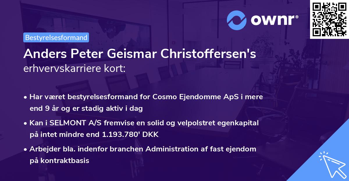 Anders Peter Geismar Christoffersen's erhvervskarriere kort