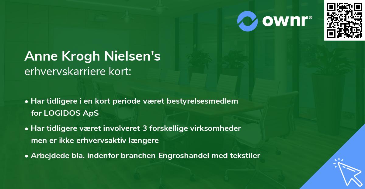 Anne Krogh Nielsen's erhvervskarriere kort