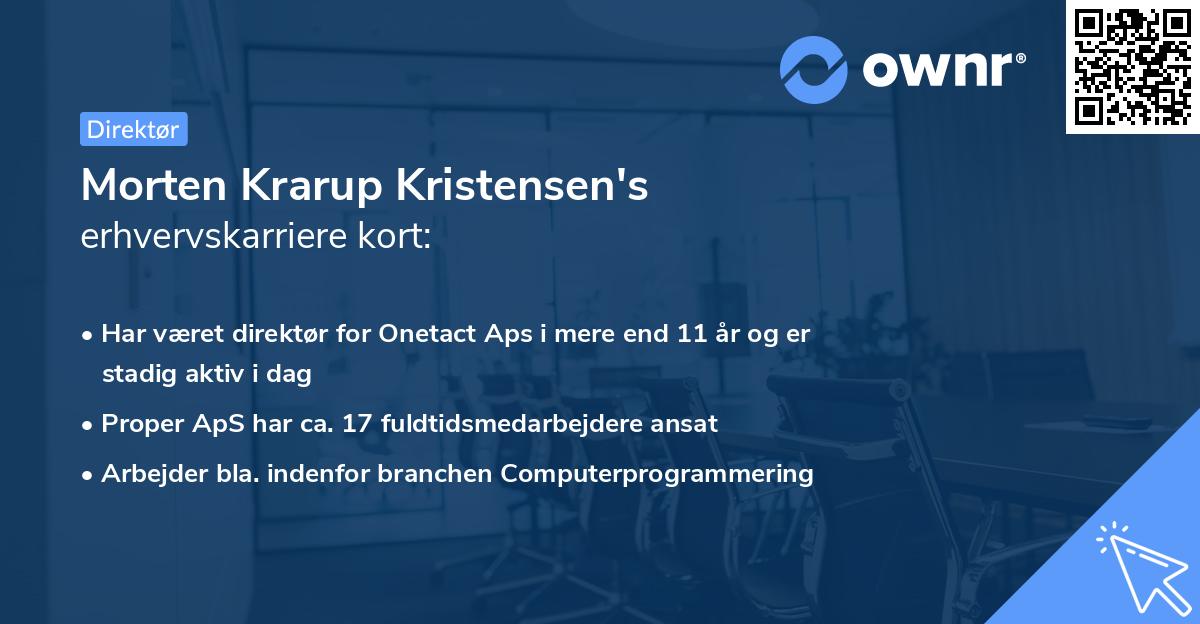 Morten Krarup Kristensen's erhvervskarriere kort