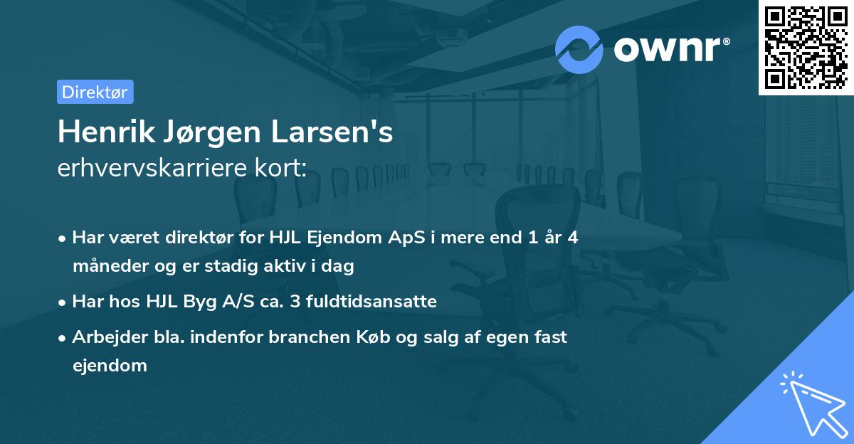 Henrik Jørgen Larsen's erhvervskarriere kort