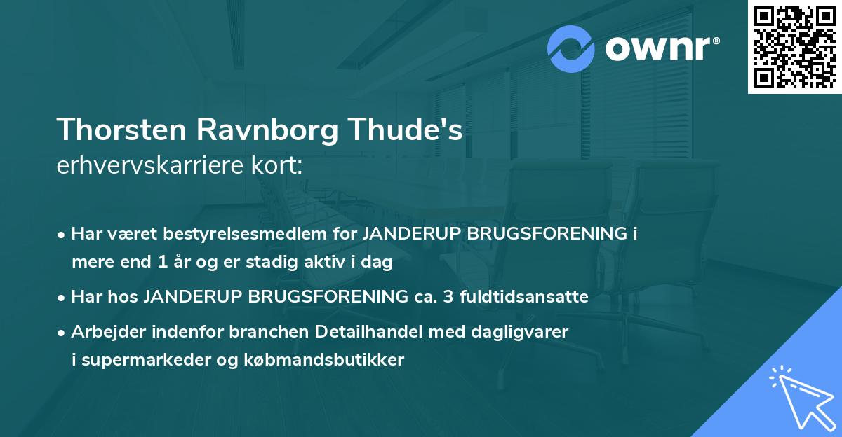 Thorsten Ravnborg Thude's erhvervskarriere kort