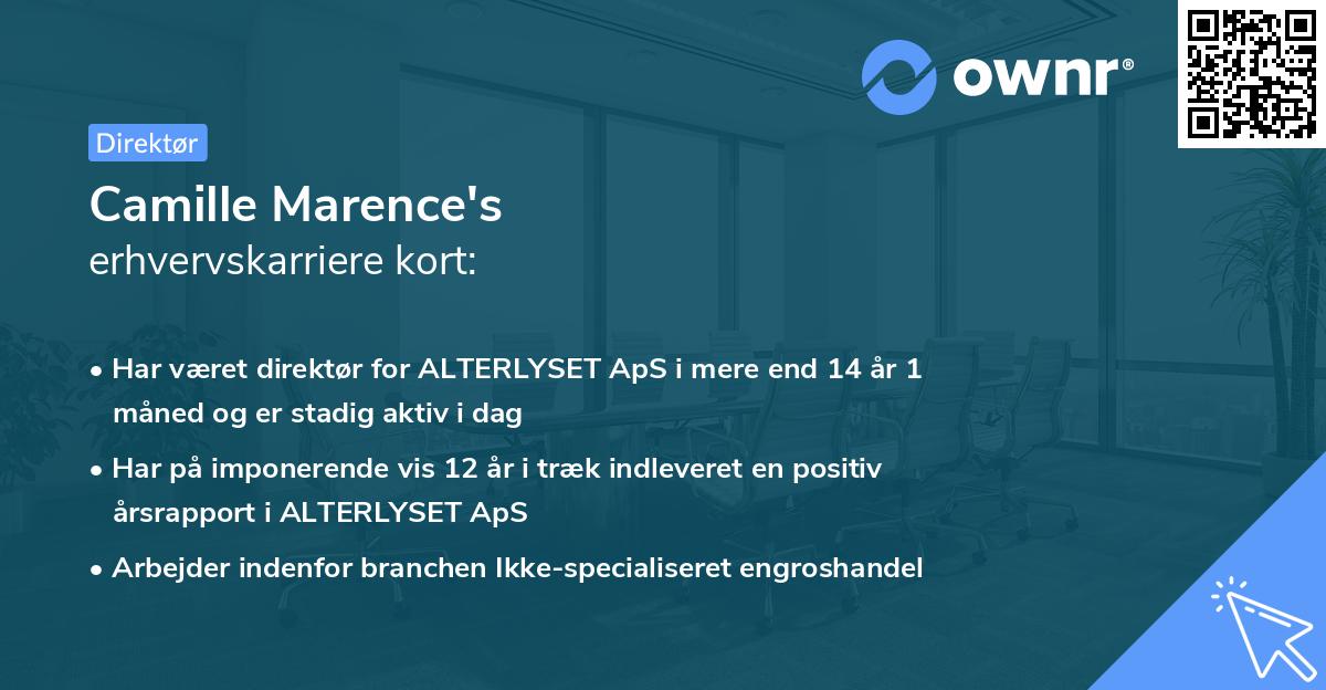 Camille Marence's erhvervskarriere kort