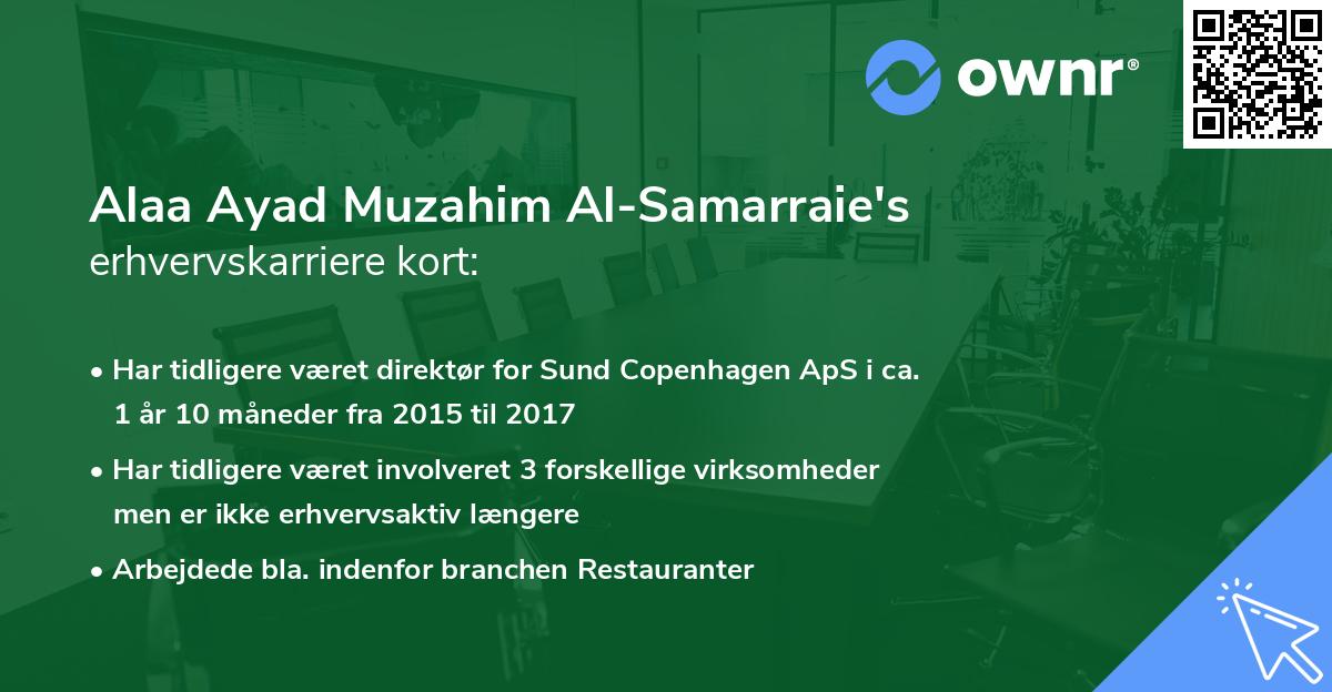 Alaa Ayad Muzahim Al-Samarraie's erhvervskarriere kort