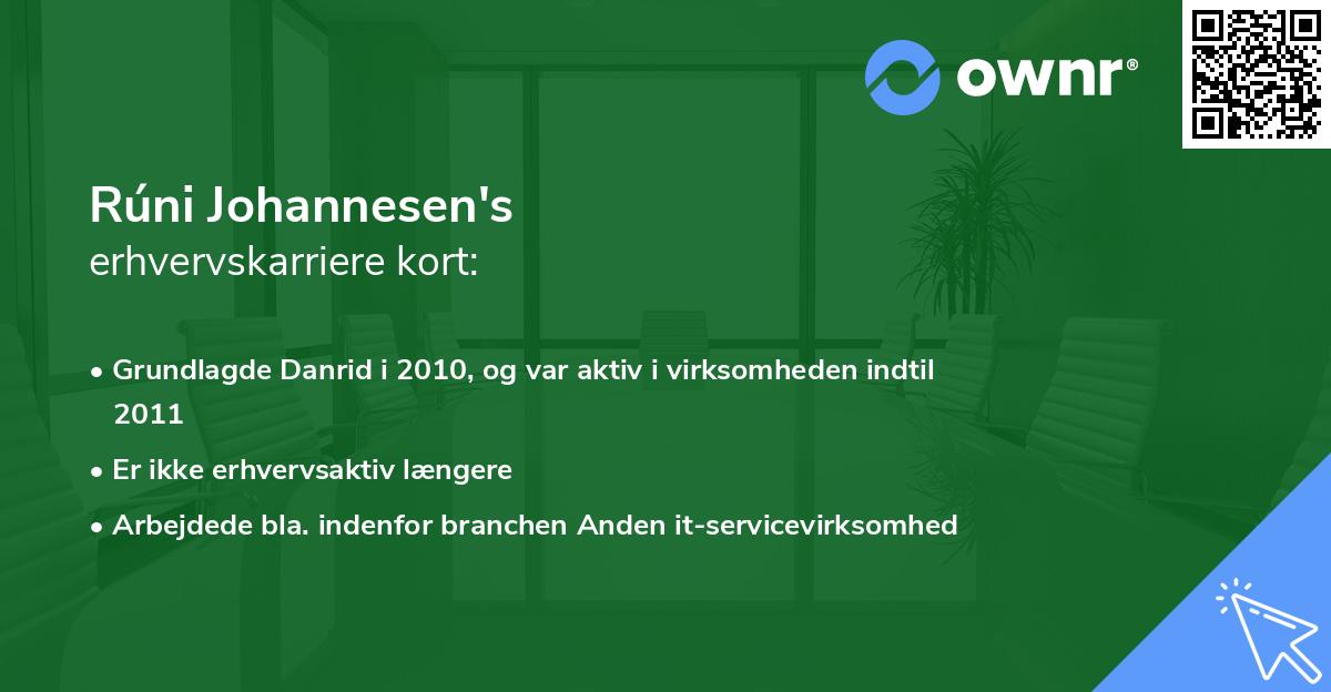 Rúni Johannesen's erhvervskarriere kort