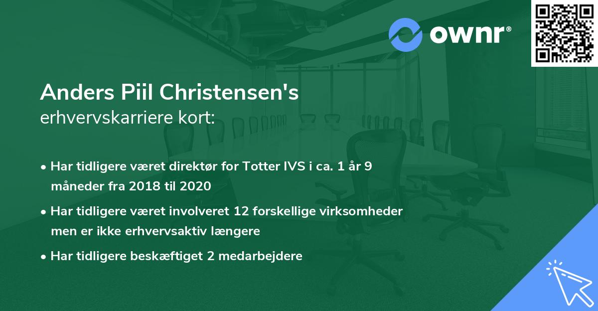 Anders Piil Christensen's erhvervskarriere kort