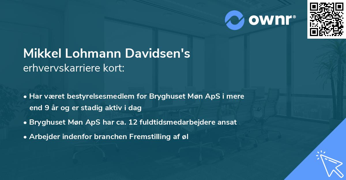 Mikkel Lohmann Davidsen's erhvervskarriere kort