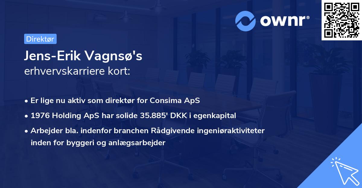 Jens-Erik Vagnsø's erhvervskarriere kort