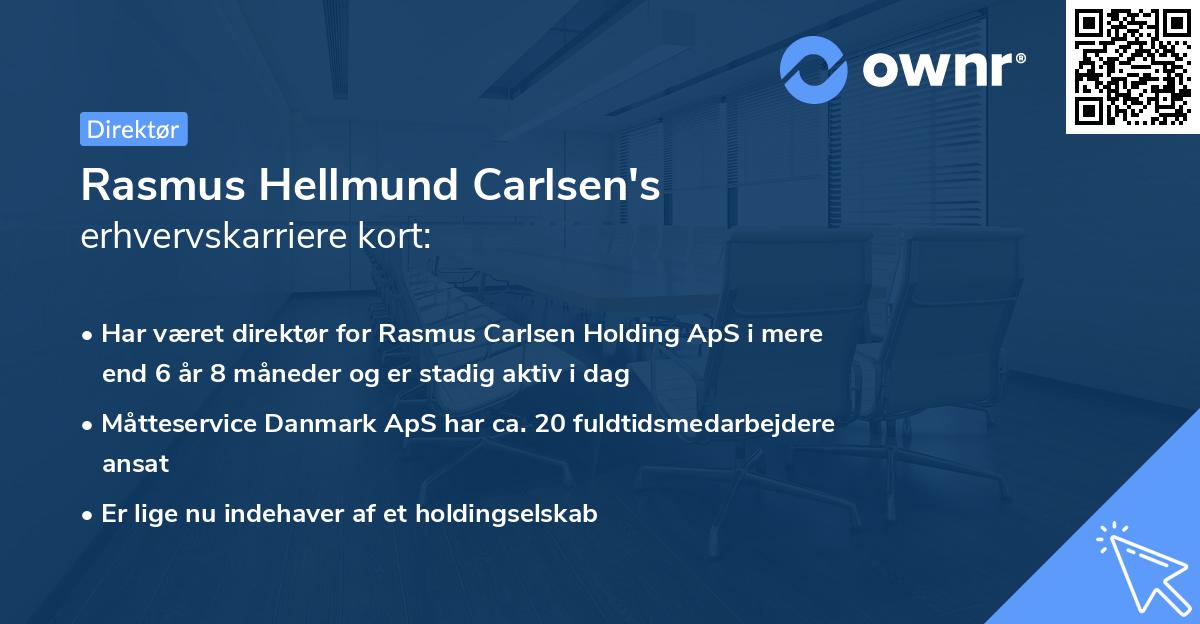 Rasmus Hellmund Carlsen's erhvervskarriere kort