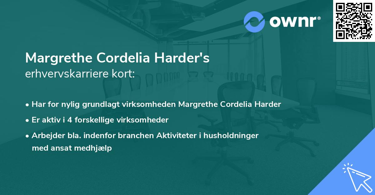 Margrethe Cordelia Harder's erhvervskarriere kort