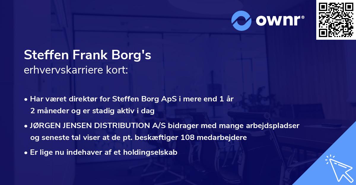 Steffen Frank Borg's erhvervskarriere kort