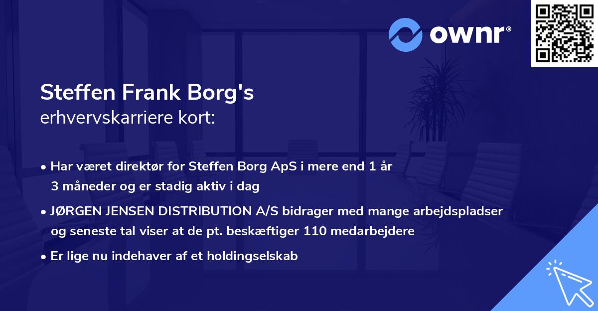 Steffen Frank Borg's erhvervskarriere kort