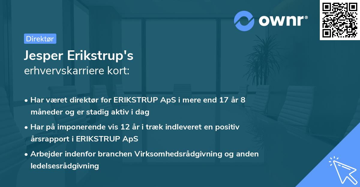 Jesper Erikstrup's erhvervskarriere kort
