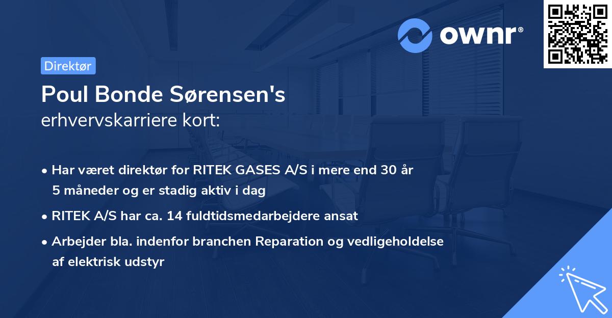 Poul Bonde Sørensen's erhvervskarriere kort
