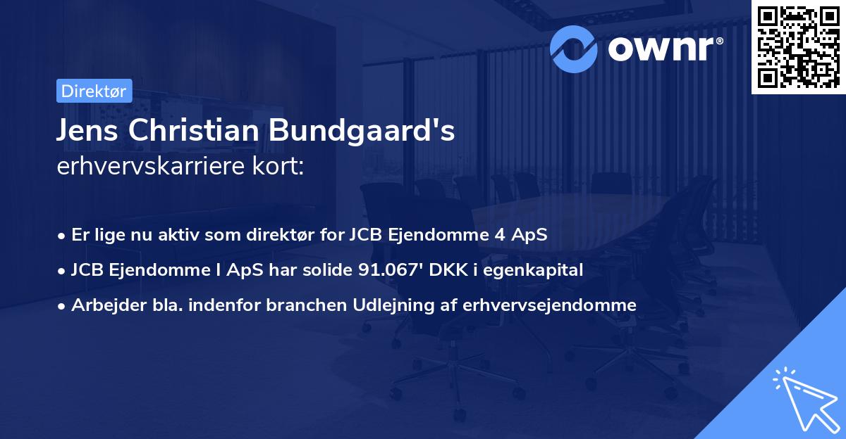 Jens Christian Bundgaard's erhvervskarriere kort