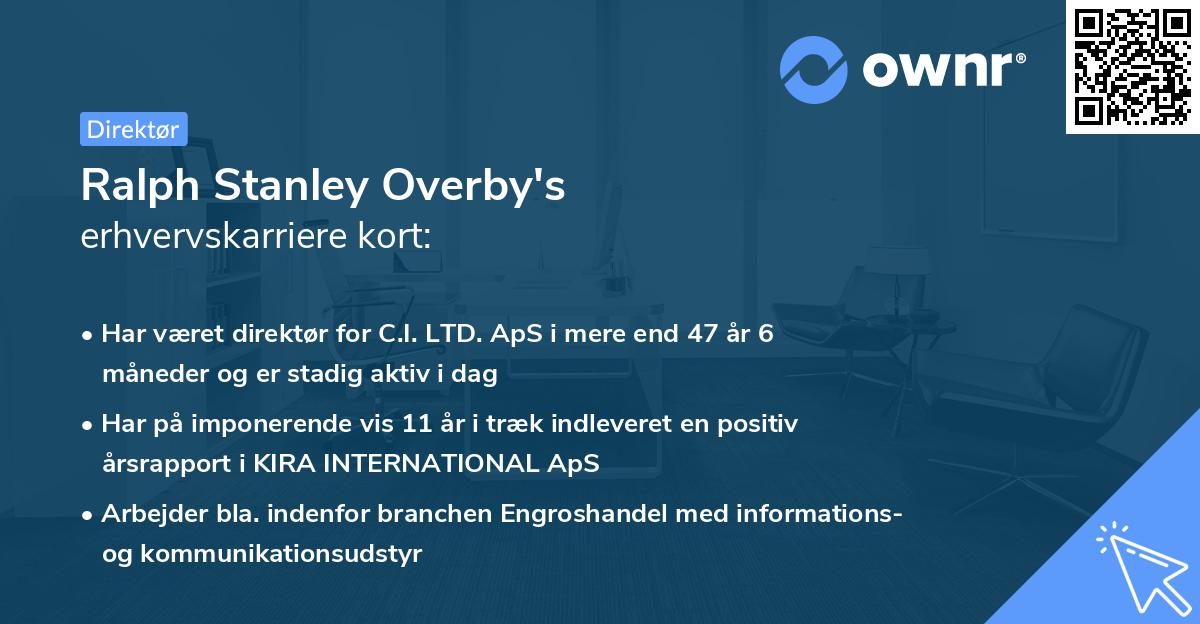Ralph Stanley Overby's erhvervskarriere kort