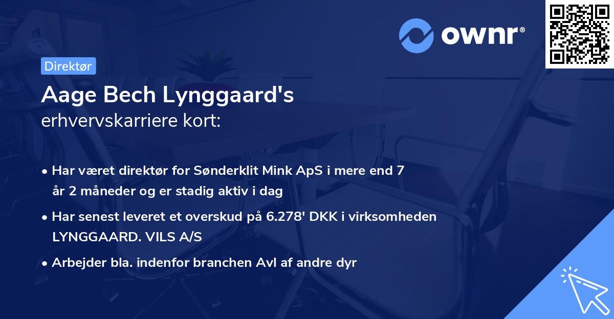 Aage Bech Lynggaard's erhvervskarriere kort