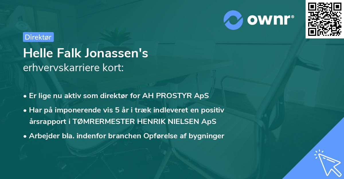 Helle Falk Jonassen's erhvervskarriere kort