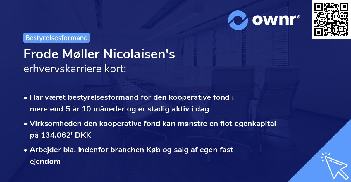 Frode Møller Nicolaisen's erhvervskarriere kort