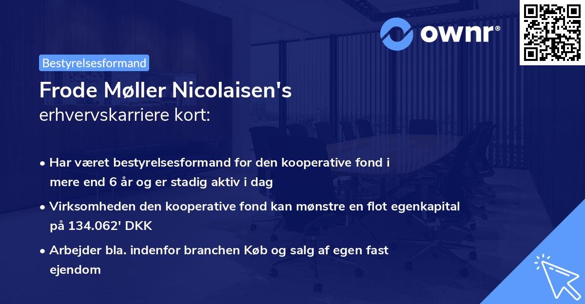 Frode Møller Nicolaisen's erhvervskarriere kort