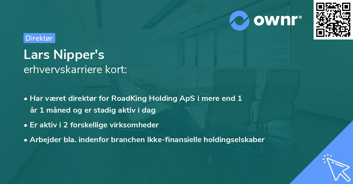 Lars Nipper's erhvervskarriere kort