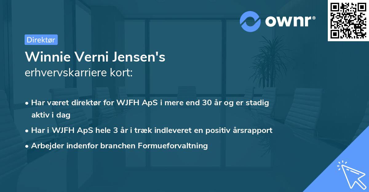 Winnie Verni Jensen's erhvervskarriere kort