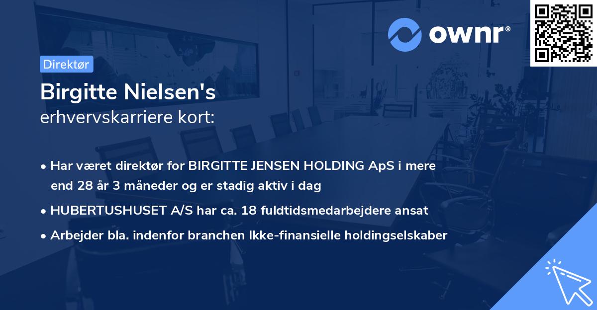 Birgitte Nielsen's erhvervskarriere kort