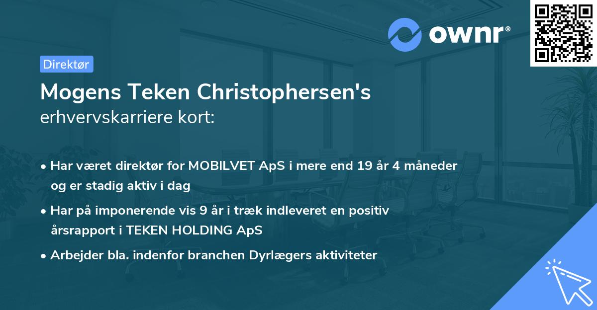 Mogens Teken Christophersen's erhvervskarriere kort