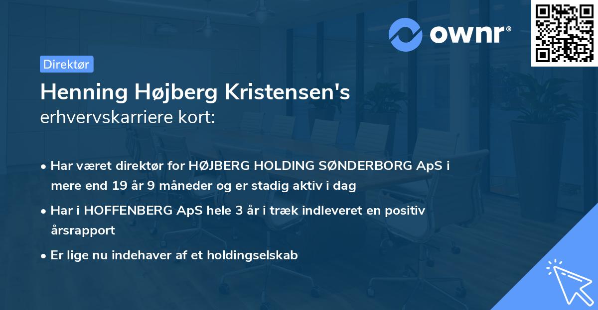 Henning Højberg Kristensen's erhvervskarriere kort