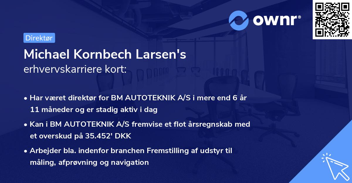 Michael Kornbech Larsen's erhvervskarriere kort