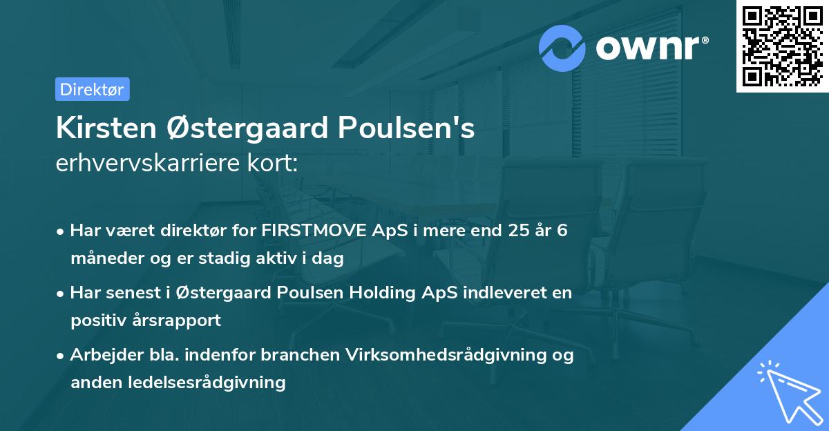 Kirsten Østergaard Poulsen's erhvervskarriere kort