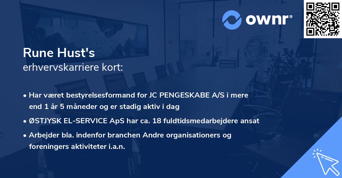 Rune Hust's erhvervskarriere kort