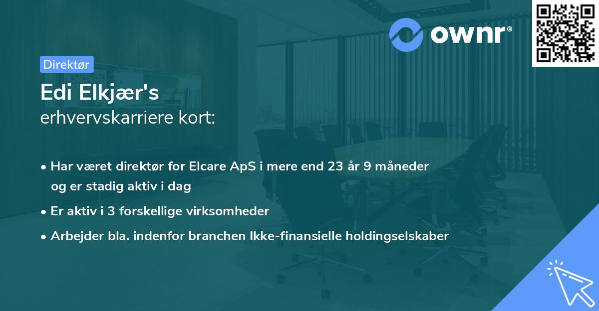 Edi Elkjær's erhvervskarriere kort
