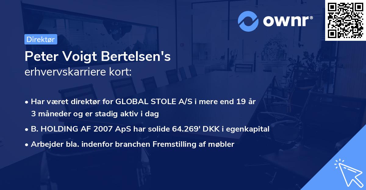 Peter Voigt Bertelsen's erhvervskarriere kort