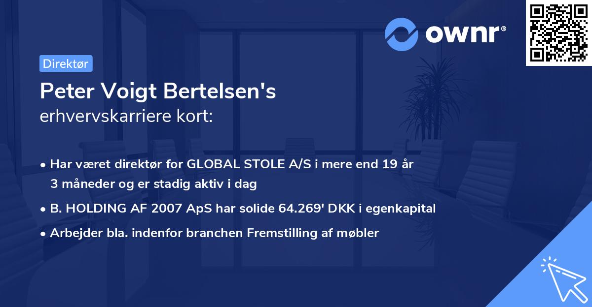 Peter Voigt Bertelsen's erhvervskarriere kort