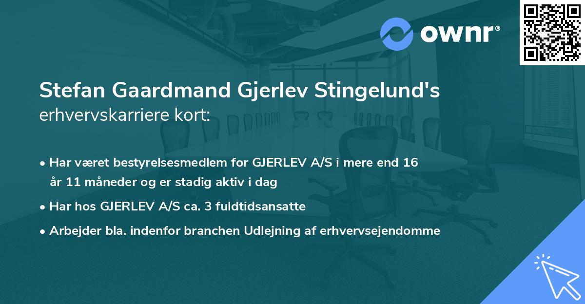 Stefan Gaardmand Gjerlev Stingelund's erhvervskarriere kort